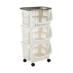 Етажерка на коліщатах TIDY 39,5x30x77h з 3 полицями, сіро-бежевий