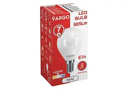 Лампа світлодіодна VARGO 7W E14 G45 4000K 220V (V-111141) - мініатюра 2