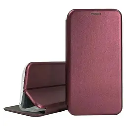 Чохол книжка Xiaomi Redmi A3 еко-шкіра Premium Case для смартфона Бордовий