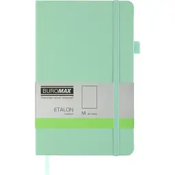 Книга записна Buromax Etalon 125х195 мм 96 аркушів без лініювання обкладинка зі штучної шкіри м'ятна (BM.291060-38)