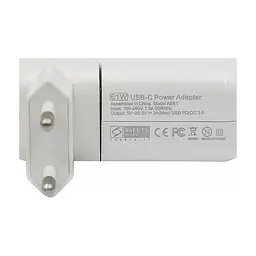 Блок живлення до ноутбуку PowerPlant APPLE 220V, 20V 61W (USB Type-C) (AP61HCUSB) - мініатюра 3