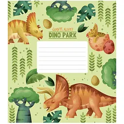 Зошит учнівський Школярик Dino park, в косу лінію, 12 аркушів, ВД-лак, 30 шт. (012-3227C) - мініатюра 2