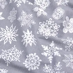 Простирадло Cosas на резинці фланель 100х200 snowflakes cs1, сірий (Flannel_SnowflakesWhiteGrey_100x200x20) - мініатюра 5