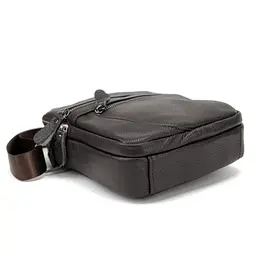 Чоловіча шкіряна сумка через плече Tiding Bag M56-3646-1C коричнева - мініатюра 4