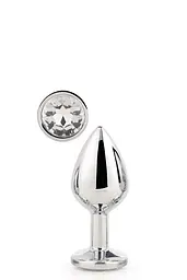 Анальна пробка з кристалом Dream Toys Gleaming Love Silver Plug Small, 7 см (прозорий) - мініатюра 2