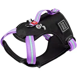 Шлея для собак Waudog Nylon c QR паспортом, безпечна, XL 60-95х80-100х2,5 см, фіолетовий (52519)