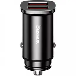 Автомобільний зарядний пристрій Baseus Square Metal 2USB QC 30W CCALL-DS01 Black - мініатюра 4