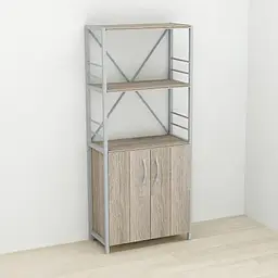Етажерка 3/60 Ferrum-decor Серії Конект із тумбою 144x60x28 Сірий ДСП Сонома Трюфель (FRD-104460)