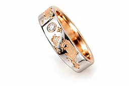 Жіноча обручка Jewellery Continent "Карта світу" з червоного та білого золота з діамантом 21.5 (К-0861) - мініатюра 2