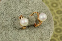 Сережки дитячі Xuping Jewelry сфера з перлинкою 1,2 см золотисті - мініатюра 3