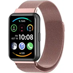 Ремінець DK для Huawei Watch Fit 2 Metal Milanese Loop Magnetic (pink rose) - мініатюра 2