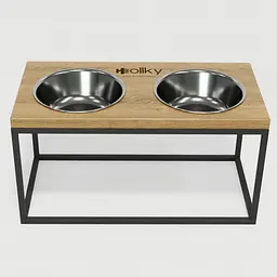 Hollky Base L — миски на підставці для середніх і великих собак (2 × 0,95 л, висота 20 см) - мініатюра 3