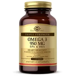 Жирні кислоти Triple Strength Omega 3950 mg, 50 капсул Solgar fit0013144