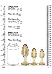 Набір анальних пробок - Ouch! Acrylic Golden Glitter Butt Plug Set - мініатюра 7