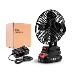 Акумуляторний вентилятор 8″ з функцією автоповороту та USB-зарядкою VAP-8 • Портативний вентилятор з двома батареями 21V - мініатюра 2