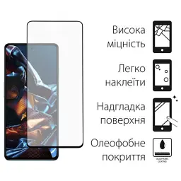 Скло захисне Dengos Full Glue Poco X5 Pro 5G (black) (TGFG-303) - мініатюра 2
