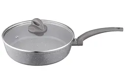 Сковорода Ardesto Gemini Gourmet Apulia глибока з кришкою 24 см сіра AR-2424-GGL