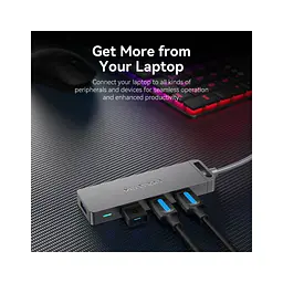 Концентратор Vention USB 3.0 to 4xUSB 3.0 Hub With Power Supply 0.15m black (CHLBB) - мініатюра 9
