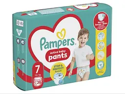 Підгузки-трусики Pampers Pants Giant Plus Jumbo дитячі одноразові розмір 7 17+ кг 38 шт (Pampers7GiantPants36)