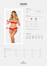 Комплект Obsessive Ingridia 2-pcs crotchless Set XS/S - мініатюра 5