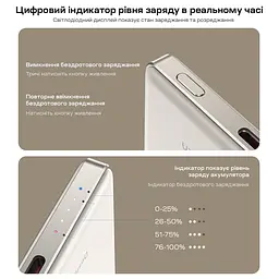 Повербанк 5000mAh Choetech B738 White QC3.0 PD3.0 бездротова магнітна зарядка (43-00160) - мініатюра 11