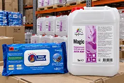 Набір для прибирання Чарівниця Magic "Антижир" 5 кг + серветки для прибирання 100 шт. - засіб для кухні та поверхонь - мініатюра 3