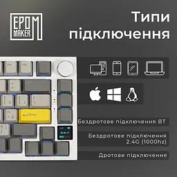 Клавіатура Epomaker AK820 Pro Flying Fish White механічна бездротова (AK820-PRO-W-FF) - мініатюра 10