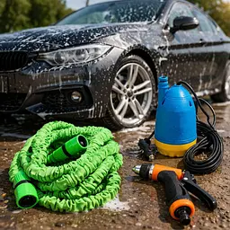 Портативне автомобільне миття від прикурювача з насосом, шлангом та розпилювачем Chejieba - мініатюра 3