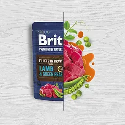 Вологе корм Brit Premium Fillets in Gravy Lamb & Green Peas для собак малих порід філе в соусі з ягням та зеленим горошком 85 г - мініатюра 2