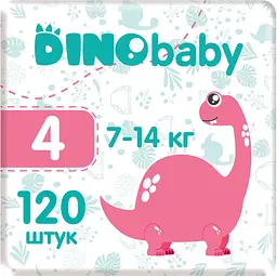 Набір підгузків Dino Baby 4 (7-14 кг) 120 шт. (3 упаковки по 40 шт.)