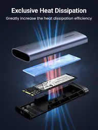 Зовнішній SSD курпус Ugreen CM767 M.2 NVMe USB 3.2 Gen2 10 Гбіт/с алюмінієвий сірий (35267) - мініатюра 5