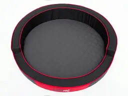 Кругле ліжко для собак Hobbydog Ringo Black/Red 98х98х18 см - мініатюра 2