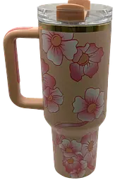 Термос термокружка Stanley Quencher H2.0 Tumbler из нержавеющей стали 1,18 л Peach Flower Barbie KT7001984 - миниатюра 6