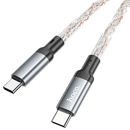 Дата кабель Hoco U 112 Shine Type-C to Type-C 60 W (1 m) Gray - мініатюра 4