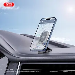 Автотримач XO C157 mini Folding Universal Magnetic Phone Holder Free Accessory Kit чорний - мініатюра 2