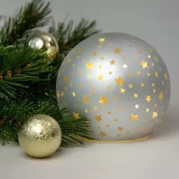 Прикраса декоративна Chomik світильник Куля, скляний, LED 12x11 см, білий (5900779881839) - мініатюра 3