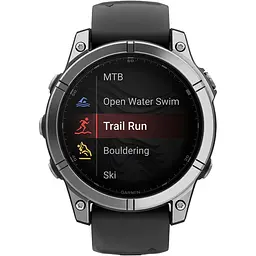Смарт-годинник Garmin Fenix E 47mm AMOLED Stainless Steel with Black Silicone Band (010-03025-02/00) [116559] - мініатюра 3