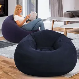 Надувне крісло-пуф Inflatable Sofa / Надувне крісло-мішок 110х110х85 см Темно-синій