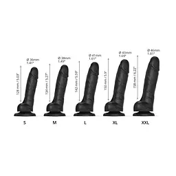 Реалістичний фалоімітатор Strap-On-Me Sliding Skin Realistic Dildo Black - XXL, ефект рухомий до - мініатюра 4
