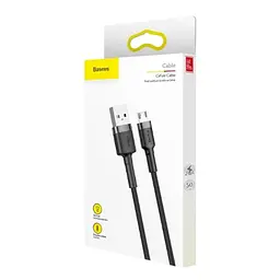 Кабель Baseus cafule Cable USB to Micro 2A 3m Gray + Black - мініатюра 2