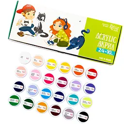 Набір акрилових фарб Cats 24×10 мл ROSA Kids (4823098545866) - мініатюра 2