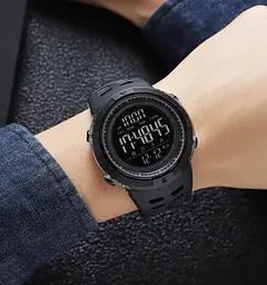 Спортивний наручний годинник Skmei 2070 (Чорний з прозорим корпусом та чорним циферблатом) - мініатюра 6