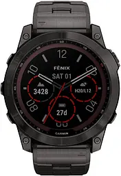 Смарт-годинник Garmin Fenix 7X Sapphire Solar Edition Carbon Grey DLC Titanium with Carbon Grey DLC Vented Titanium Band 010-02541-27 [78193] - мініатюра 2