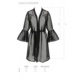Повітряний пеньюар Passion LOVELIA PEIGNOIR L/XL, black - мініатюра 7