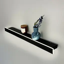Настінний LED світильник Line F із функцією полички 80 см Арт. WB 029/800 BK - мініатюра 3