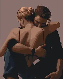 Картина за номерами Пара в обіймах 18+ © 40*50 см Орігамі LW 3166