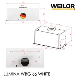Витяжка повновбудована WEILOR LUMINA WBG 66 WHITE - мініатюра 18