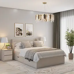 Ліжко двоспальне MebelStar Адель з ящиками 140x200 см Кашемір (MBS-1423)