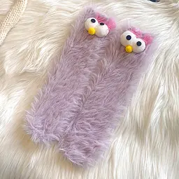 Шкарпетки дитячі зимові з курячими обличчами бузкові One Size 4206