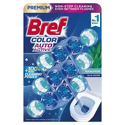 Туалетний блок Bref Color Auto Active Евкаліпт Тріопак 150 г (3 шт. х 50 г)